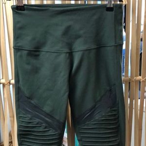 Zella green Moto leggings, size small.